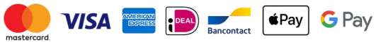 Accepted secure payment methods across Europe including Visa, Mastercard, PayPal
