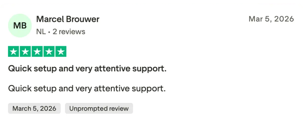 Trustpilot subscriber evaluation screenshot 6 for basta iptv sverige